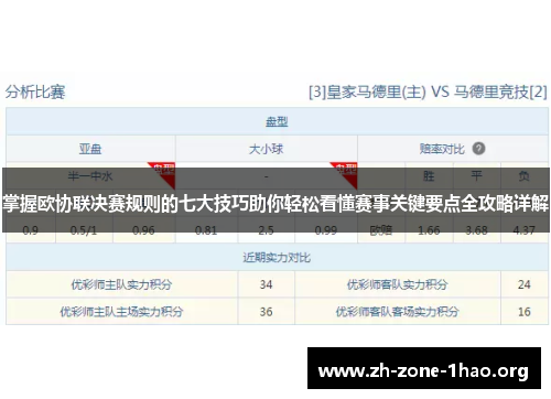 掌握欧协联决赛规则的七大技巧助你轻松看懂赛事关键要点全攻略详解